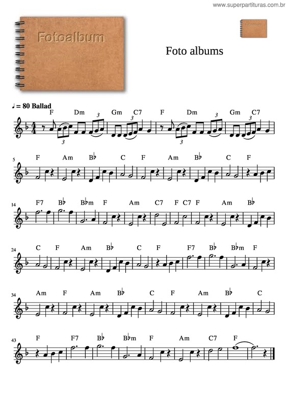 Partitura da música Foto Albums