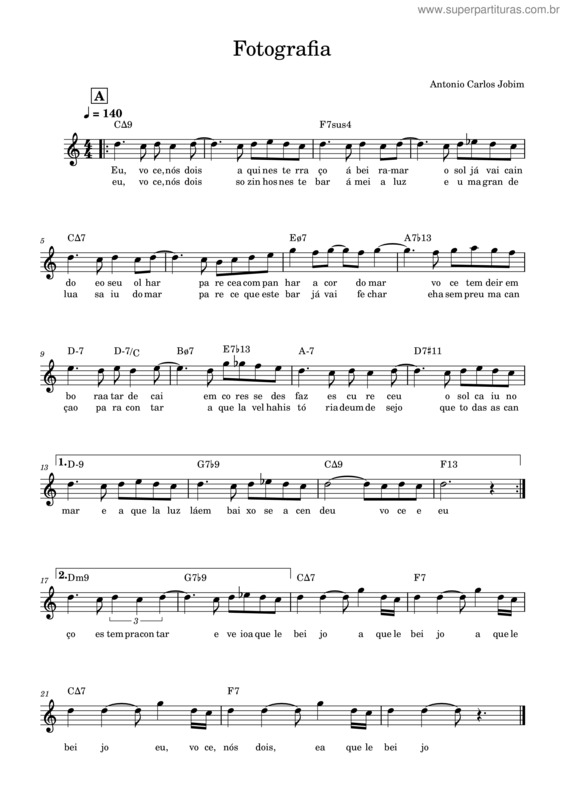 Partitura da música Fotografia v.12