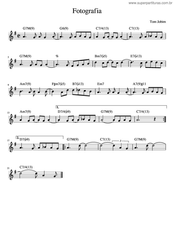 Partitura da música Fotografia v.14