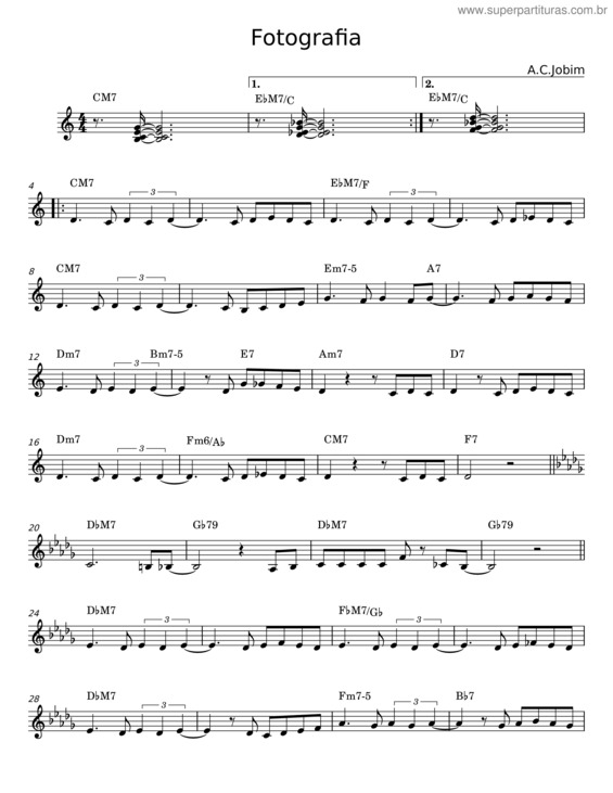 Partitura da música Fotografia v.15