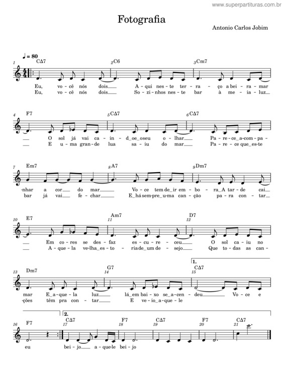 Partitura da música Fotografia v.16