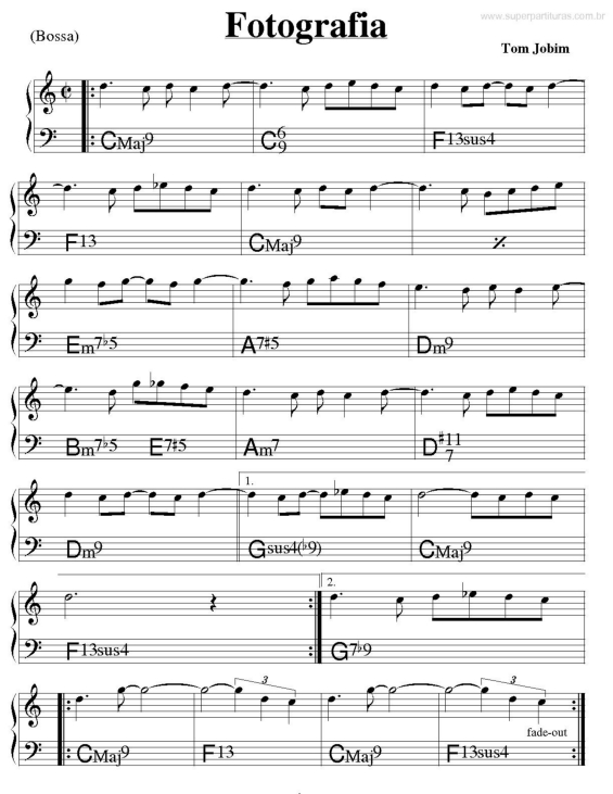 Partitura da música Fotografia
