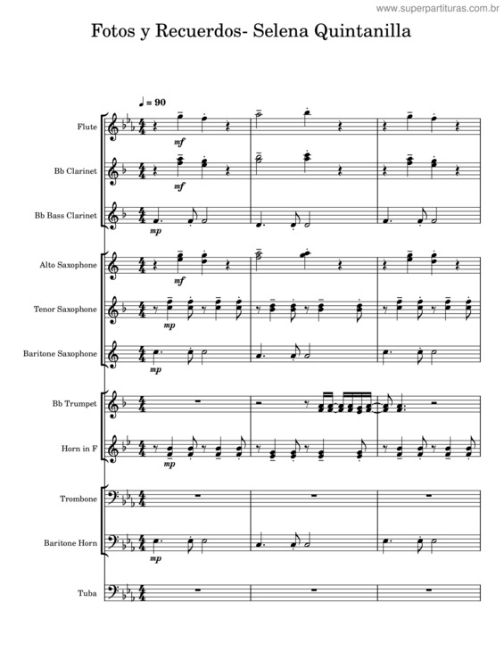 Partitura da música Fotos Y Recuerdos – Selena Quintanilla v.2