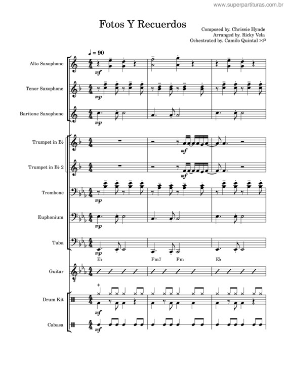 Partitura da música Fotos Y Recuerdos – Selena Quintanilla v.3