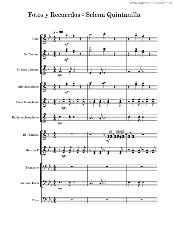 Partitura da música Fotos Y Recuerdos – Selena Quintanilla