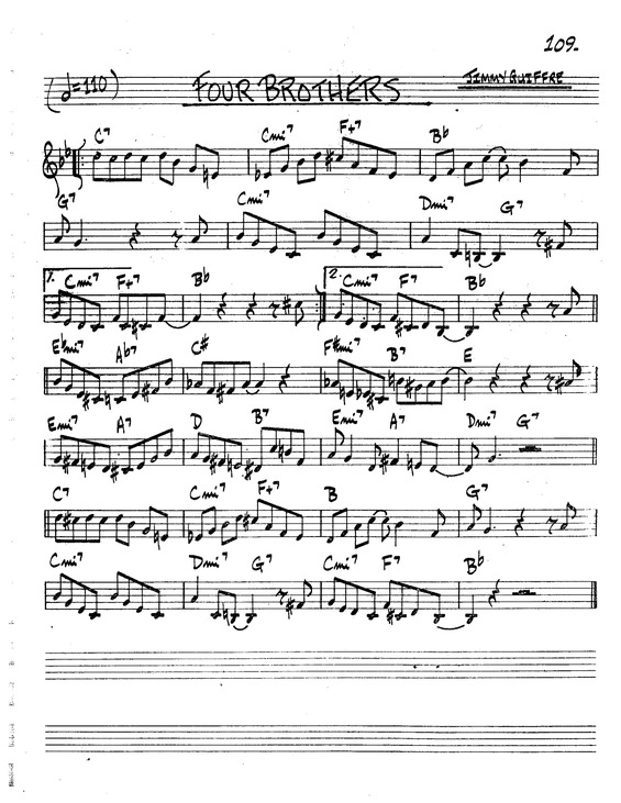 Partitura da música Four Brothers v.2