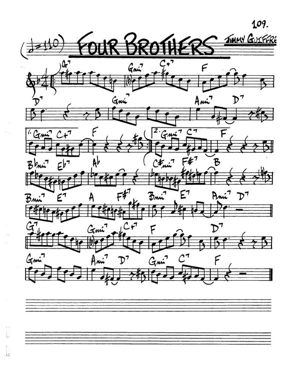 Partitura da música Four Brothers