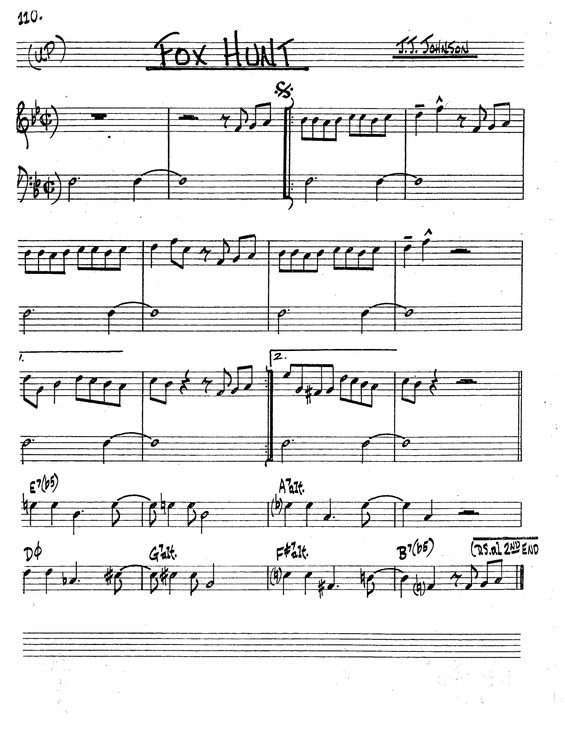 Partitura da música Fox Hunt v.8