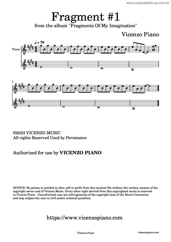 Partitura da música Fragments Of My Imagination, Vol. 1 v.2