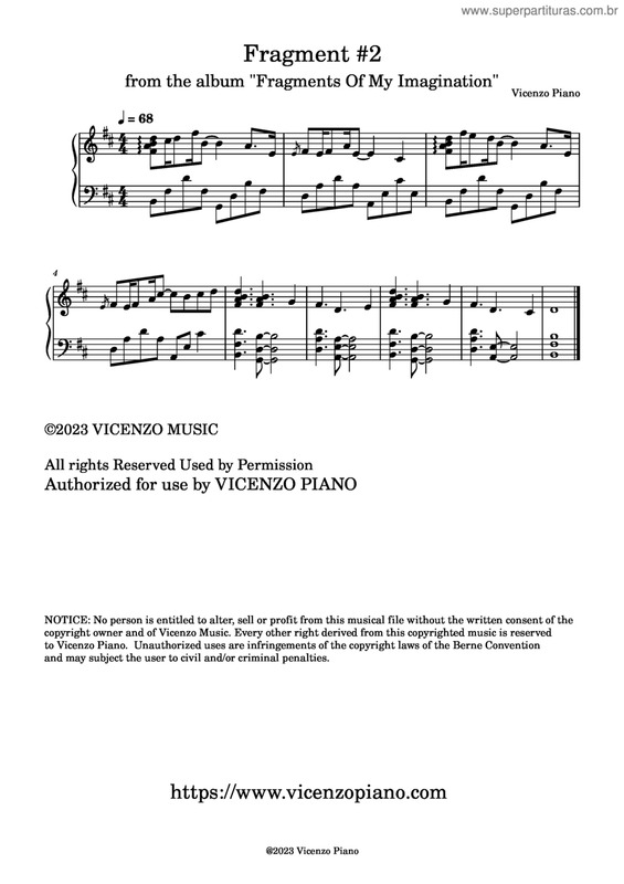 Partitura da música Fragments Of My Imagination, Vol. 2