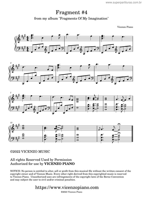 Partitura da música Fragments Of My Imagination, Vol. 4