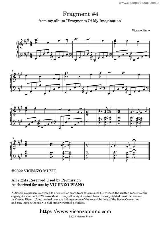 Partitura da música Fragments Of My Imagination, Vol. 4