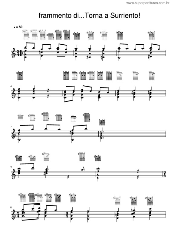 Partitura da música Frammento Di Torna A Surriento