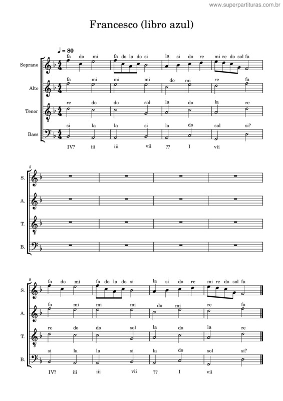 Partitura da música Francesco  Libro Azul 1
