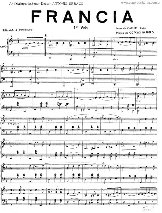 Partitura da música Francia