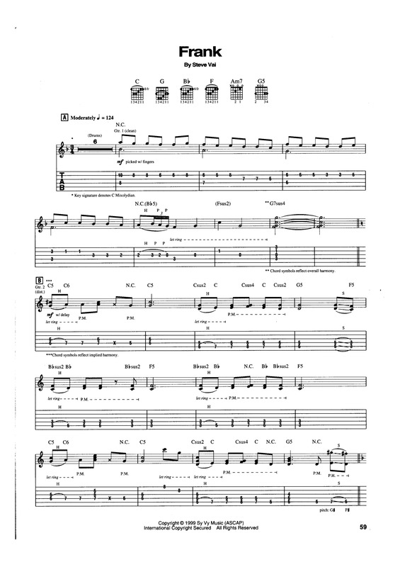 Partitura da música Frank