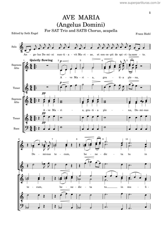 Partitura da música Franz Biebl – Ave Maria Sat/Satb