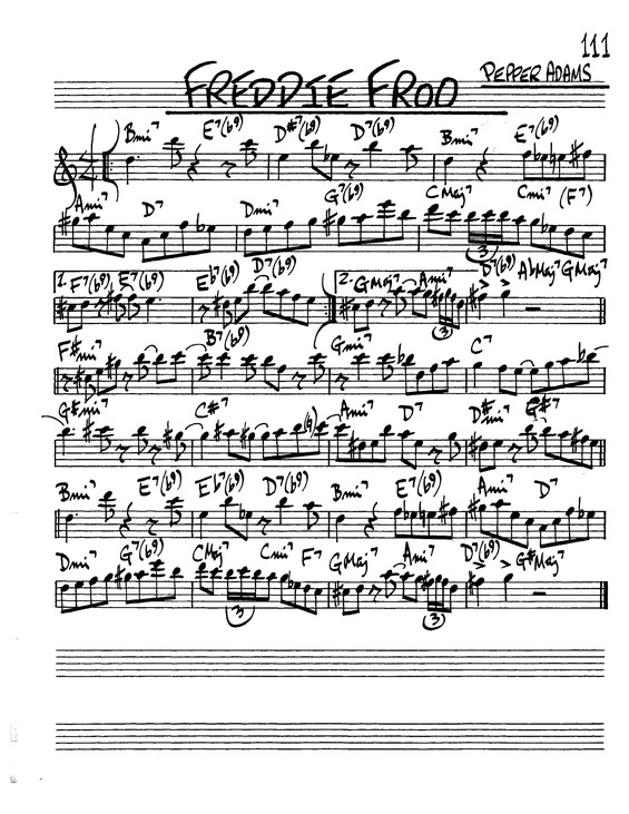 Partitura da música Freddie Froo