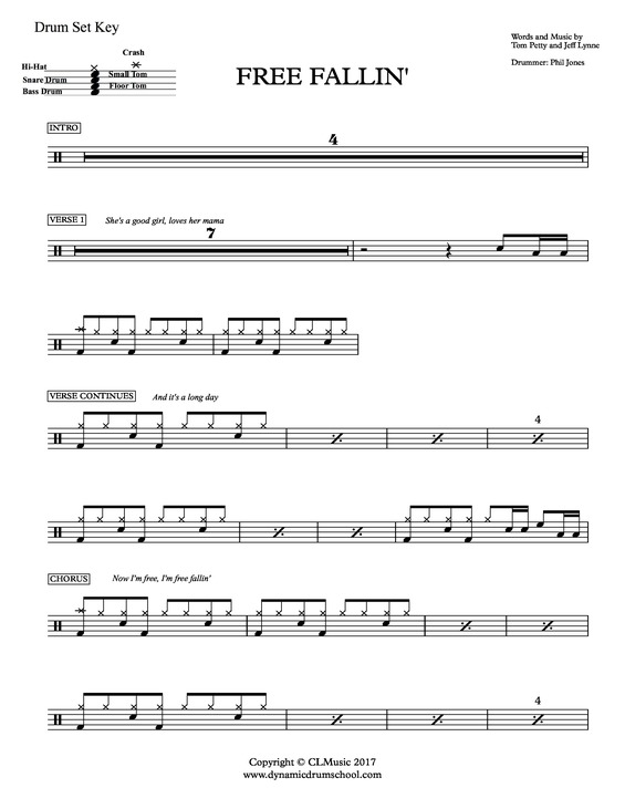 Partitura da música Free Fallin’