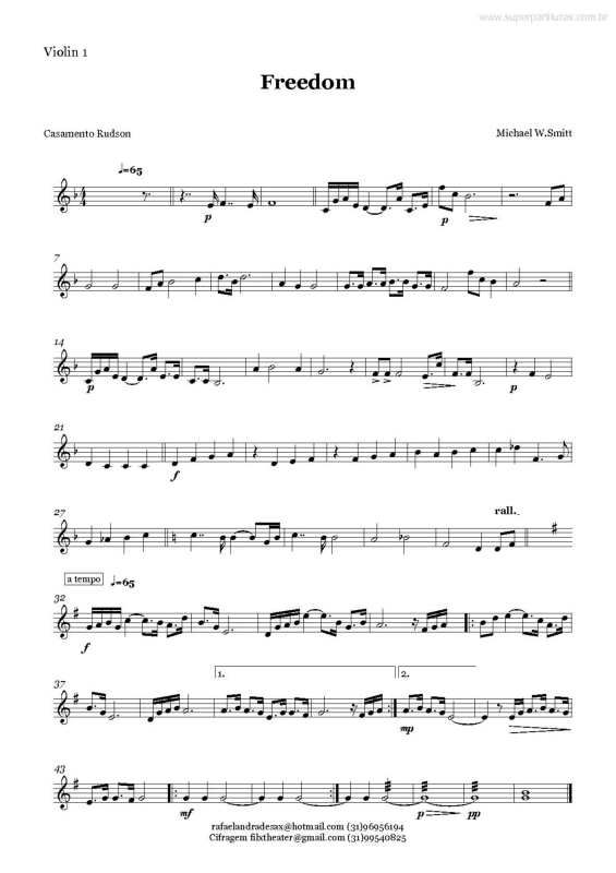 Partitura da música Freedom