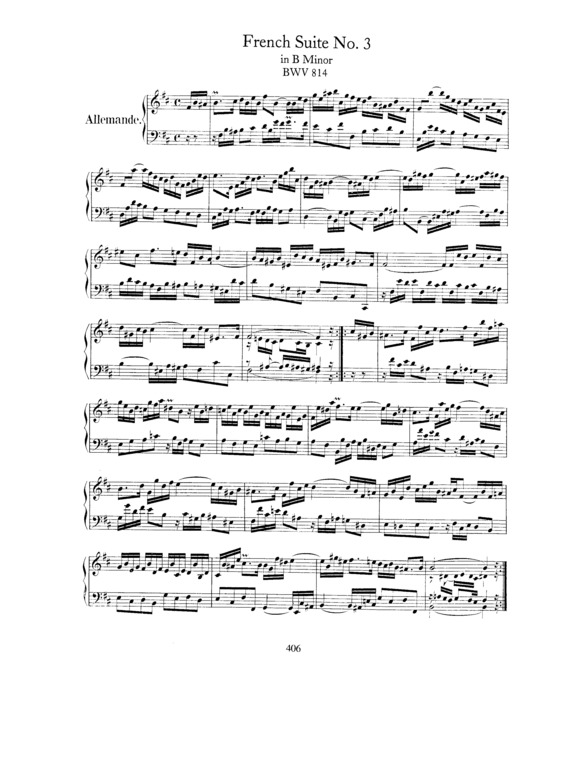Partitura da música French Suite No. 3