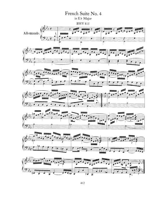 Partitura da música French Suite No. 4