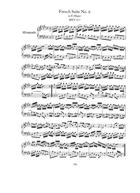 Partitura da música French Suite No. 6