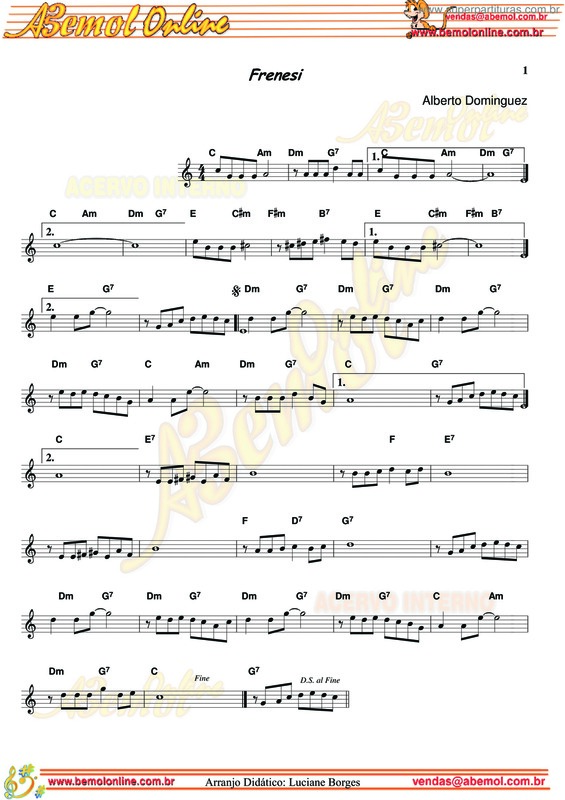 Partitura da música Frenesi v.4