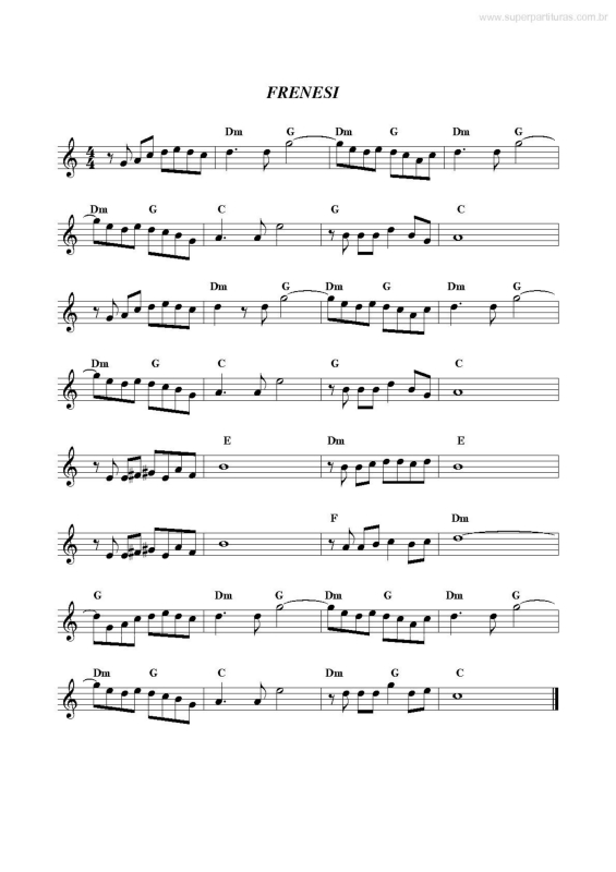 Partitura da música Frenesi