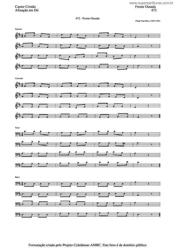 Partitura da música Frente Ousada v.2