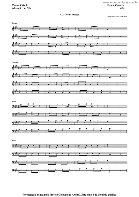 Partitura da música Frente Ousada v.3