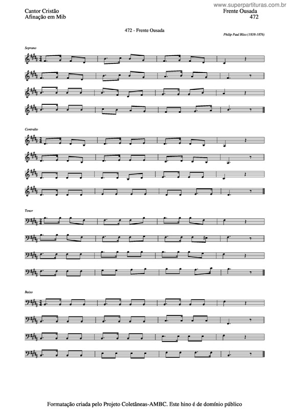 Partitura da música Frente Ousada v.4