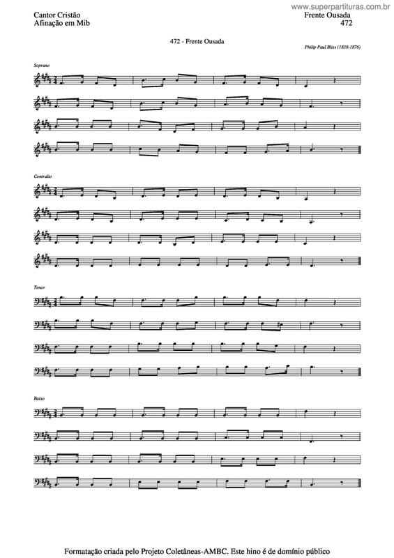 Partitura da música Frente Ousada v.4