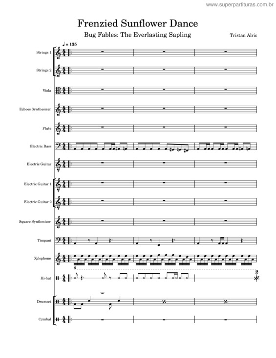 Partitura da música Frenzied Sunflower Dance – Bug Fables