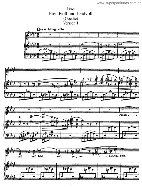 Partitura da música Freudvoll und leidvoll