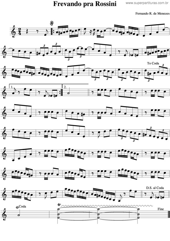 Partitura da música Frevando Pra Rossini