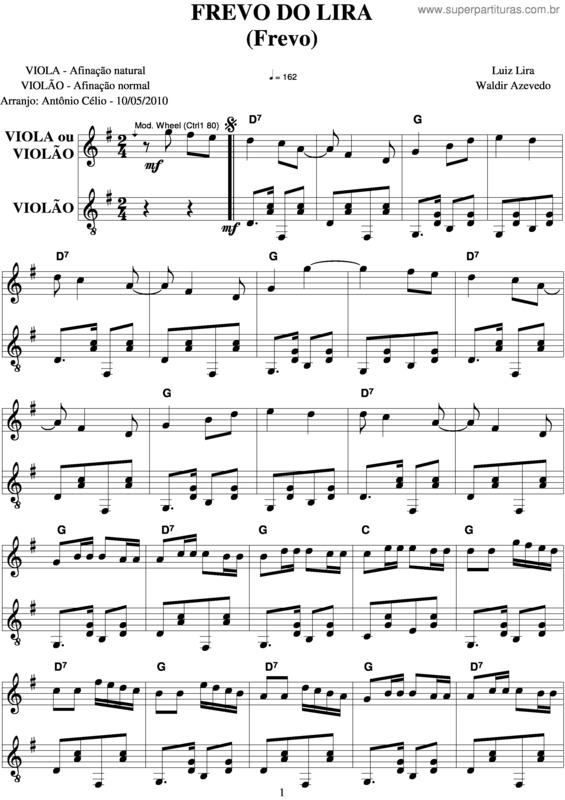 Partitura da música Frevo Do Lira v.3