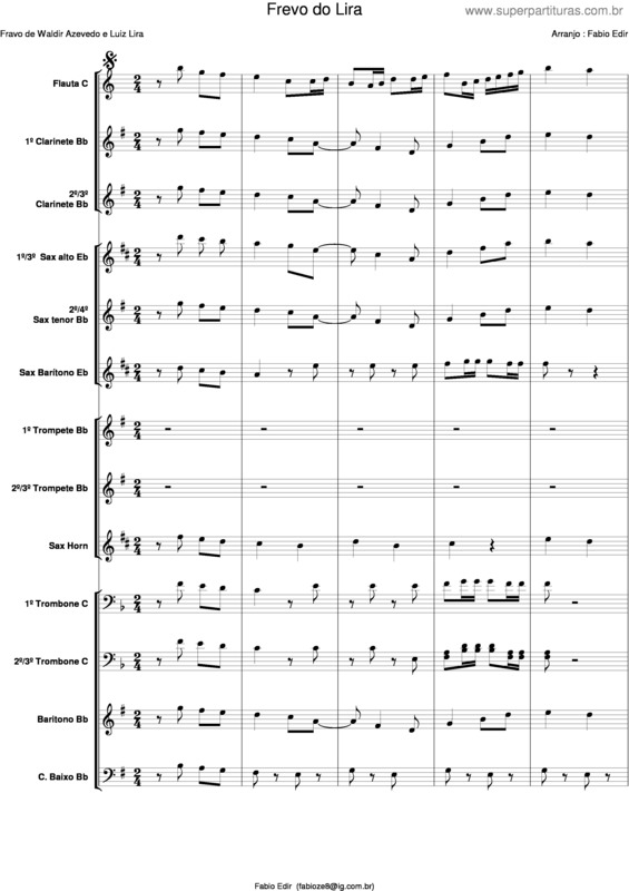 Partitura da música Frevo Do Lira