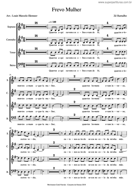 Partitura da música Frevo Mulher v.12