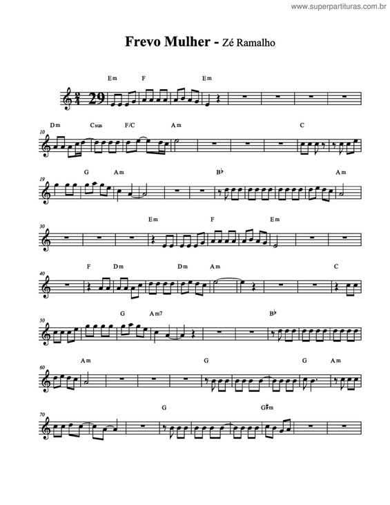 Partitura da música Frevo Mulher v.2