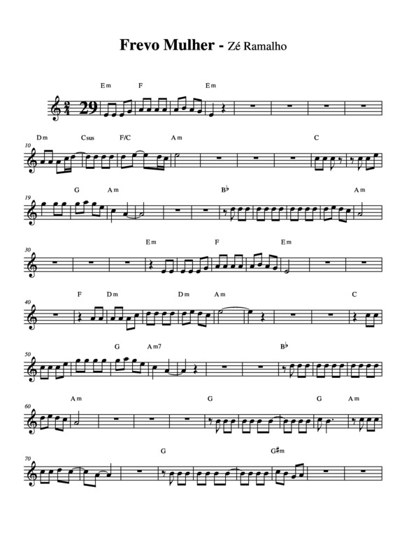 Partitura da música Frevo Mulher v.4