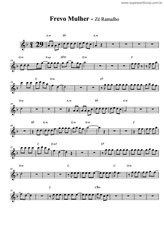 Partitura da música Frevo Mulher v.6