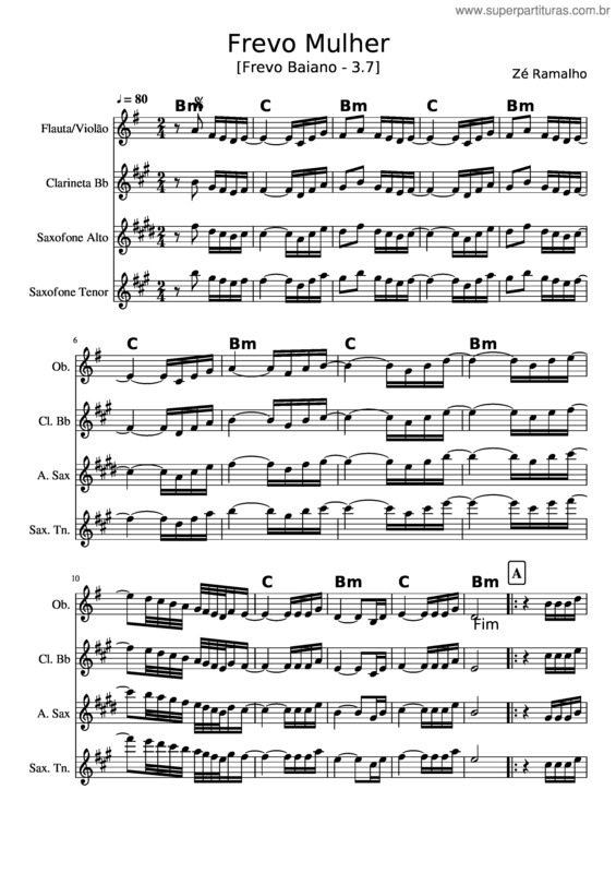 Partitura da música Frevo Mulher v.8