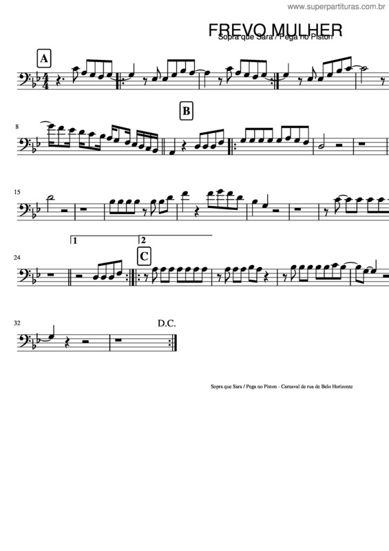 Partitura da música Frevo Mulher v.9