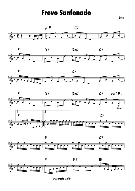 Partitura da música Frevo Sanfonado v.2