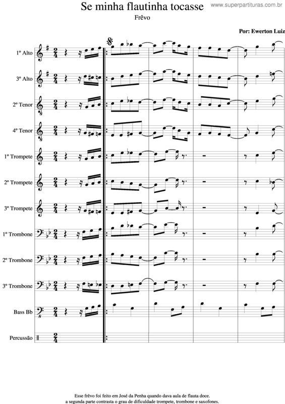 Partitura da música Frevo Se Minha Flautinha Tocasse