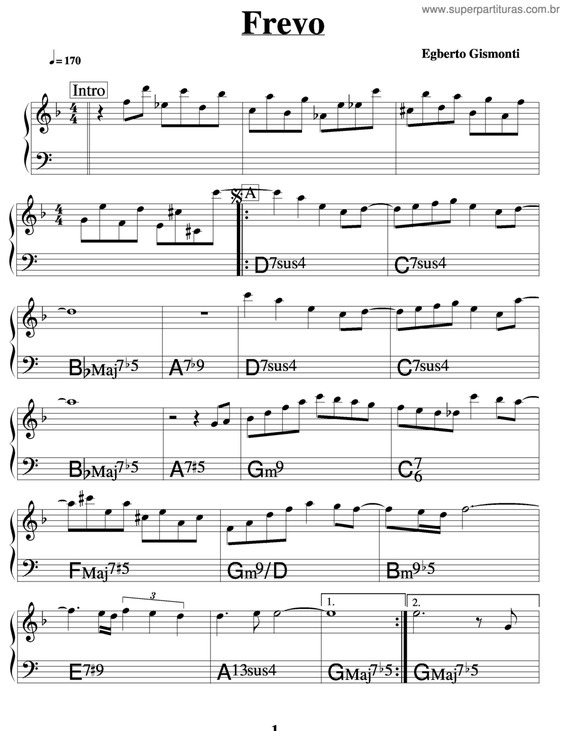 Partitura da música Frevo v.2