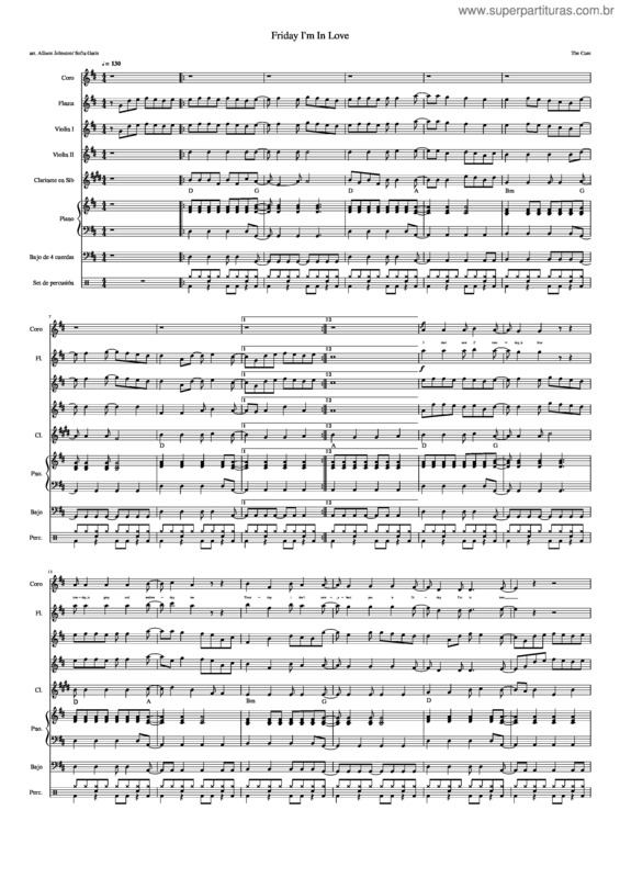 Partitura da música Friday I M In Love v.2