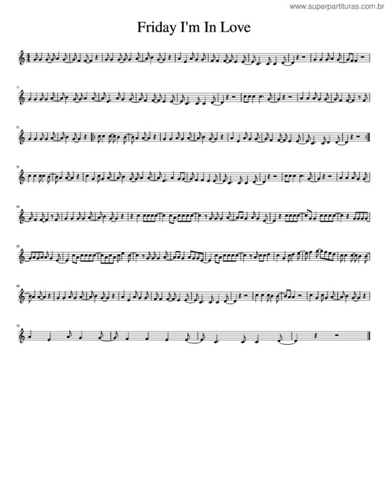 Partitura da música Friday I`M In Love v.3