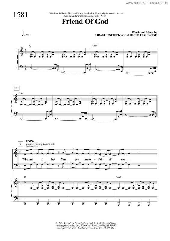 Partitura da música Friend Of God